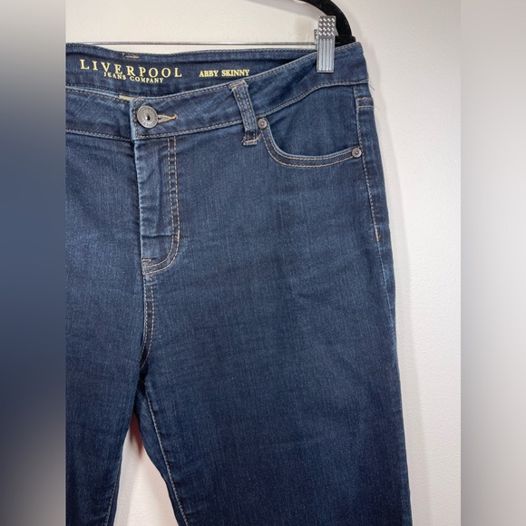 Liverpool Dark Blue Denim Abby Jeans Medium Rise Size 14/32 - Picture 6 of 11